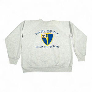 Vintage Fort Knox Sweater Adult LARGE Gray US Army Sweatshirt Lead Victory 90s
